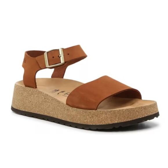 Birkenstock Shoes - NWOT Birkenstock Papillio Glenda Wedge Sandals – Cognac, Women’s Size 6